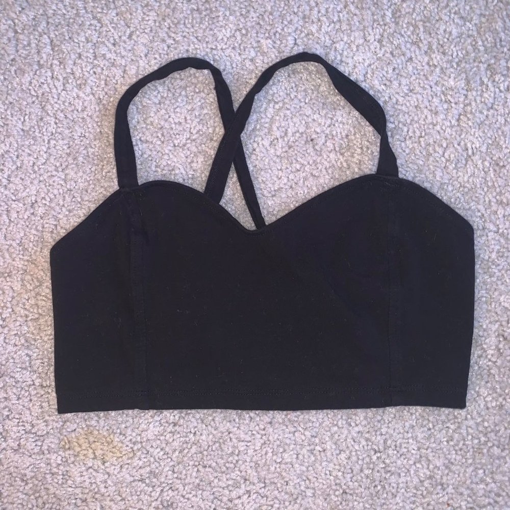 Garage Black Crop Top Small